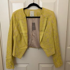 Anthropologie Elevenses Yellow Blazer Size 12 NWT